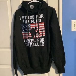 Cotton Plus Premium Fleece Black Hooded Sweater Size L